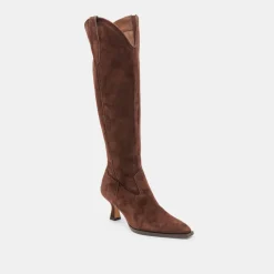 ARIANA WIDE CALF BOOTS DK BROWN SUEDE^Dolce Vita Clearance