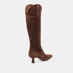 ARIANA WIDE CALF BOOTS DK BROWN SUEDE^Dolce Vita Clearance