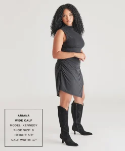 ARIANA WIDE CALF BOOTS ONYX SUEDE^Dolce Vita Outlet