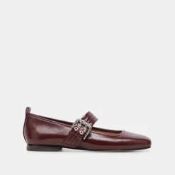 ARORA BALLET FLATS BURGUNDY CRINKLE PATENT^Dolce Vita Online