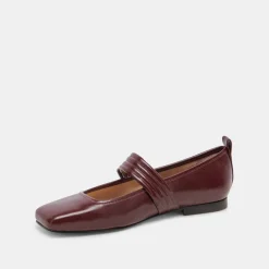 ARORA BALLET FLATS BURGUNDY CRINKLE PATENT^Dolce Vita Online