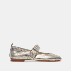 ARORA BALLET FLATS PLATINUM DISTRESSED LEATHER^Dolce Vita Fashion