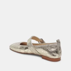ARORA BALLET FLATS PLATINUM DISTRESSED LEATHER^Dolce Vita Fashion
