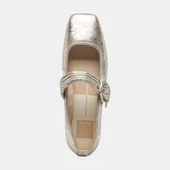 ARORA BALLET FLATS PLATINUM DISTRESSED LEATHER^Dolce Vita Fashion