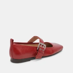 ARORA BALLET FLATS RED CRINKLE PATENT^Dolce Vita New