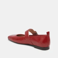 ARORA BALLET FLATS RED CRINKLE PATENT^Dolce Vita New