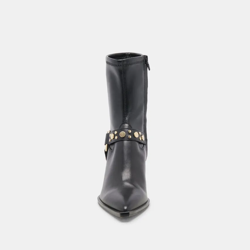 ARYA STUD BOOTS BLACK LEATHER^Dolce Vita Online