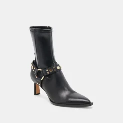 ARYA STUD WIDE CALF BOOTS BLACK LEATHER^Dolce Vita Outlet