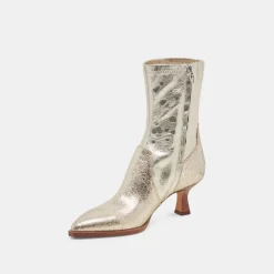 ARYA WIDE CALF BOOTS LIGHT GOLD DISTRESSED LEATHER^Dolce Vita Hot