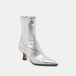 ARYA WIDE CALF BOOTS SILVER DISTRESSED LEATHER^Dolce Vita New