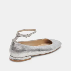 ASHYA BALLET FLATS SILVER DISTRESSED LEATHER^Dolce Vita Hot