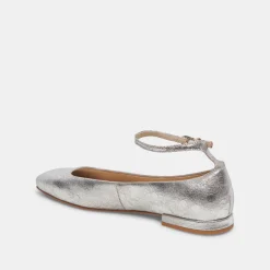 ASHYA BALLET FLATS SILVER DISTRESSED LEATHER^Dolce Vita Hot