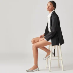 ASHYA BALLET FLATS SILVER DISTRESSED LEATHER^Dolce Vita Hot