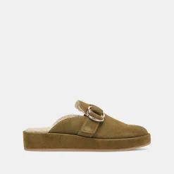 ASTOR PLUSH FLATS OLIVE SUEDE^Dolce Vita Fashion