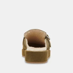ASTOR PLUSH FLATS OLIVE SUEDE^Dolce Vita Fashion