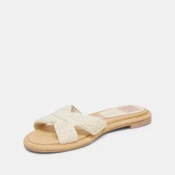 ATOMIC WIDE SANDALS WHITE RAFFIA^Dolce Vita Fashion