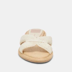 ATOMIC WIDE SANDALS WHITE RAFFIA^Dolce Vita Fashion