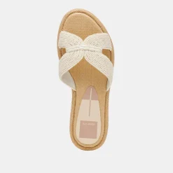 ATOMIC WIDE SANDALS WHITE RAFFIA^Dolce Vita Fashion