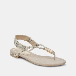 BACEY SANDALS GREY WHITE EMBOSSED STELLA^Dolce Vita Best