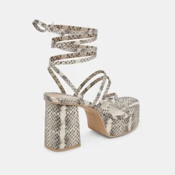 BARBS HEELS GREY WHITE EMBOSSED STELLA^Dolce Vita Online