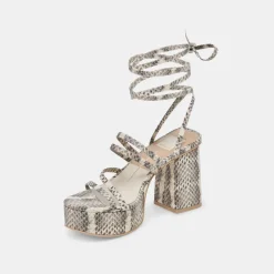 BARBS HEELS GREY WHITE EMBOSSED STELLA^Dolce Vita Online
