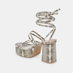 BARBS HEELS GREY WHITE EMBOSSED STELLA^Dolce Vita Online