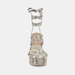 BARBS HEELS GREY WHITE EMBOSSED STELLA^Dolce Vita Online