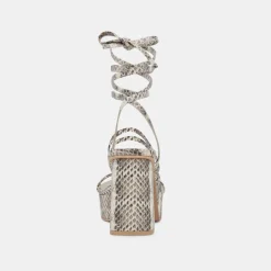 BARBS HEELS GREY WHITE EMBOSSED STELLA^Dolce Vita Online