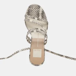 BARBS HEELS GREY WHITE EMBOSSED STELLA^Dolce Vita Online