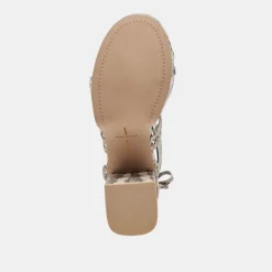 BARBS HEELS GREY WHITE EMBOSSED STELLA^Dolce Vita Online
