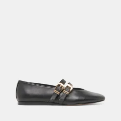 BAYLEE BALLET FLATS BLACK LEATHER^Dolce Vita Hot