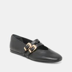 BAYLEE BALLET FLATS BLACK LEATHER^Dolce Vita Hot