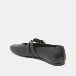 BAYLEE BALLET FLATS BLACK LEATHER^Dolce Vita Hot