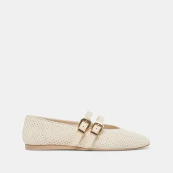 BAYLEE BALLET FLATS BONE PERFORATED SUEDE^Dolce Vita New