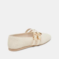 BAYLEE BALLET FLATS BONE PERFORATED SUEDE^Dolce Vita New