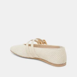 BAYLEE BALLET FLATS BONE PERFORATED SUEDE^Dolce Vita New