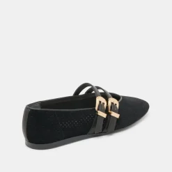 BAYLEE BALLET FLATS ONYX PERFORATED SUEDE^Dolce Vita Outlet