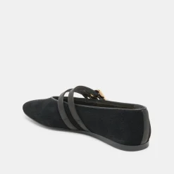 BAYLEE BALLET FLATS ONYX PERFORATED SUEDE^Dolce Vita Outlet