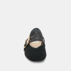 BAYLEE BALLET FLATS ONYX PERFORATED SUEDE^Dolce Vita Outlet