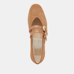 BAYLEE BALLET FLATS PECAN PERFORATED SUEDE^Dolce Vita Discount