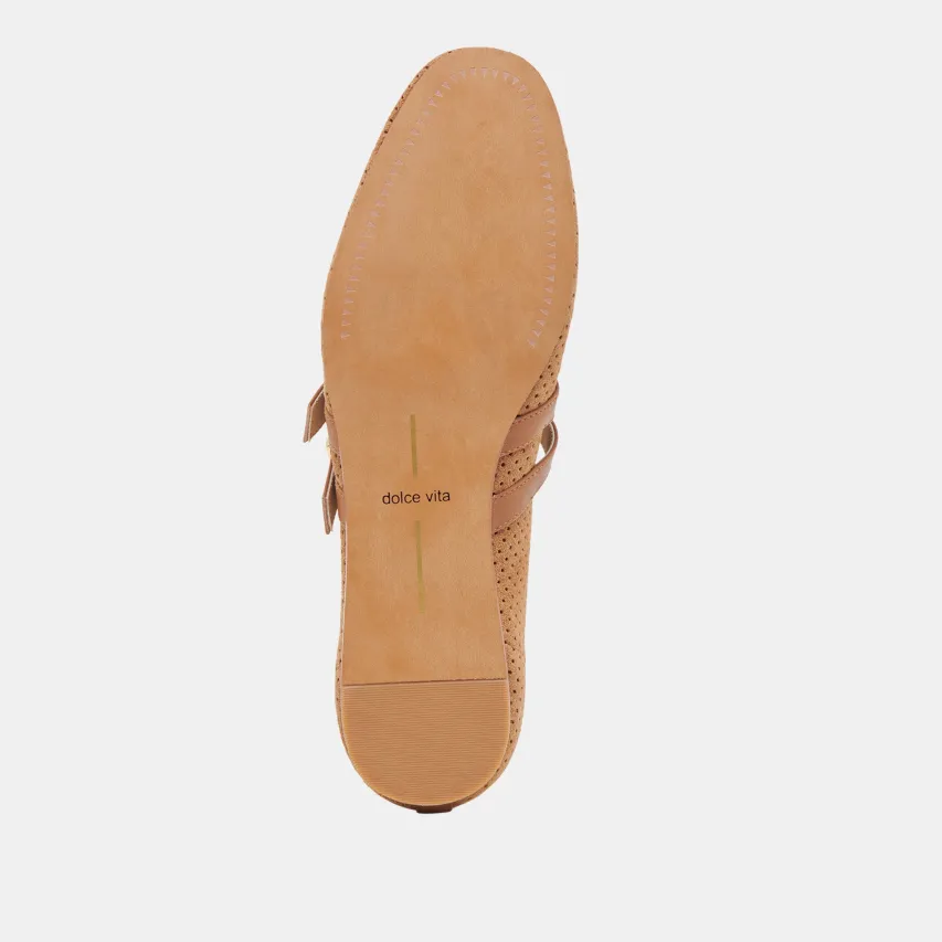 BAYLEE BALLET FLATS PECAN PERFORATED SUEDE^Dolce Vita Discount
