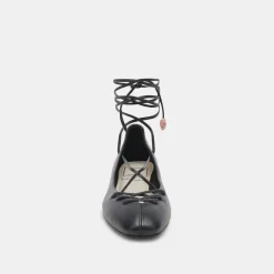 BEATE BALLET FLATS BLACK LEATHER^Dolce Vita Hot