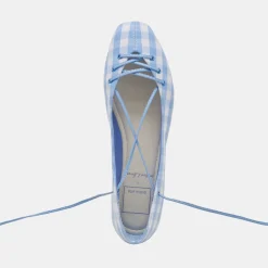 BEATE BALLET FLATS WHITE BLUE GINGHAM^Dolce Vita Fashion