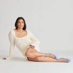BEATE BALLET FLATS WHITE BLUE GINGHAM^Dolce Vita Fashion