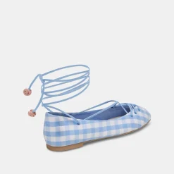 BEATE BALLET FLATS WHITE BLUE GINGHAM^Dolce Vita Fashion