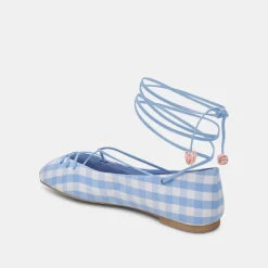 BEATE BALLET FLATS WHITE BLUE GINGHAM^Dolce Vita Fashion