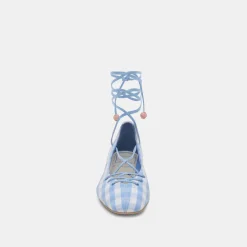 BEATE BALLET FLATS WHITE BLUE GINGHAM^Dolce Vita Fashion