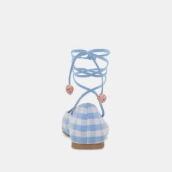 BEATE BALLET FLATS WHITE BLUE GINGHAM^Dolce Vita Fashion