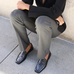 BENY FLATS BLACK STUDDED LEATHER^Dolce Vita Best