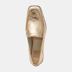BENY FLATS GOLD DISTRESSED LEATHER^Dolce Vita Best